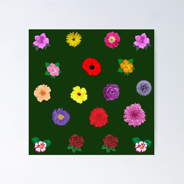 Item preview, Spring Summer Garden Wildflowers Floral Pattern, Flower Collage, Small Flowers designed and sold by silviaol.