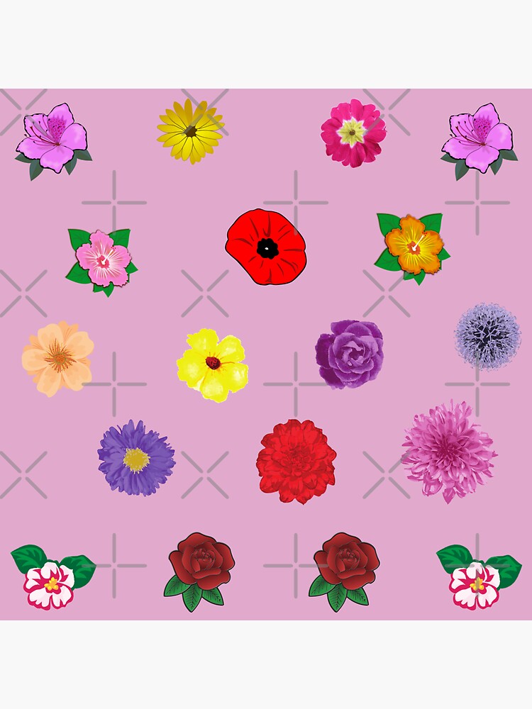 Vintage Garden Flowers Sticker for Sale by silviaol