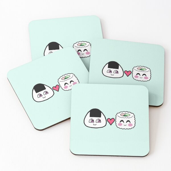 Item preview, sushi and riceball love  designed and sold by TiffyAesthetics.