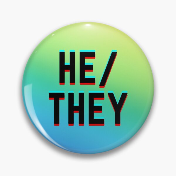 Item preview, Rainbow Gradient He/They Pronoun designed and sold by Vancouver-Girl.