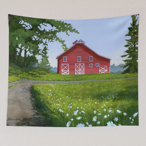 Item preview, Red Barn - Finley Wildlife Refuge Barn  designed and sold by BrianaMooreArt.