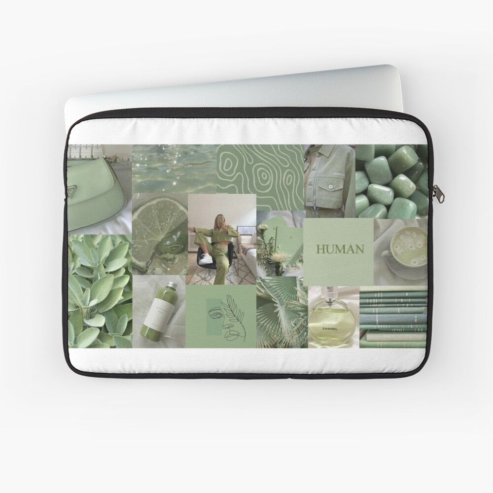 Sage green aesthetic collage Laptop Sleeve for Sale by SarahMiller2