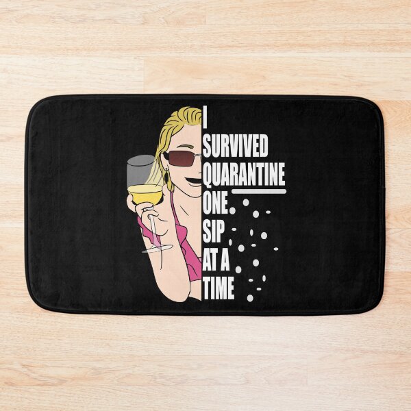 Item preview, Funny Covid 19 Survival I Survived Quarantine One Sip at a Time designed and sold by MimsTees.