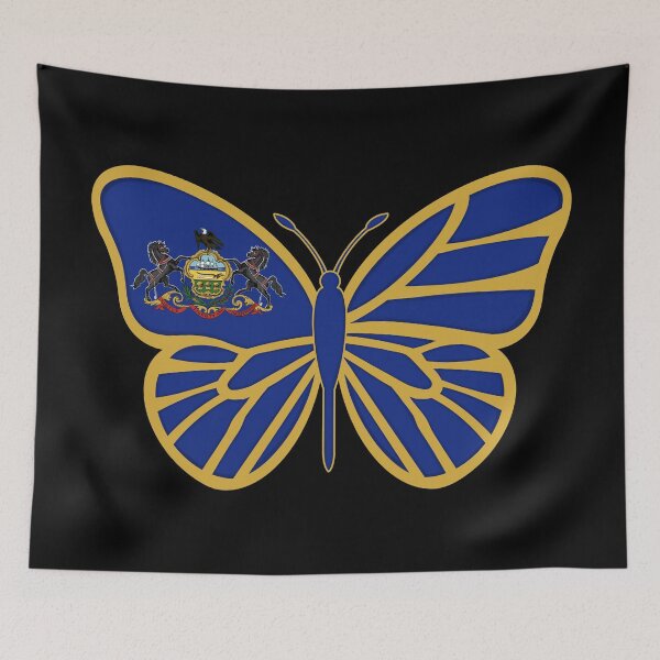 Item preview, State of Pennsylvania Flag Butterfly On Black designed and sold by Gsallicat.