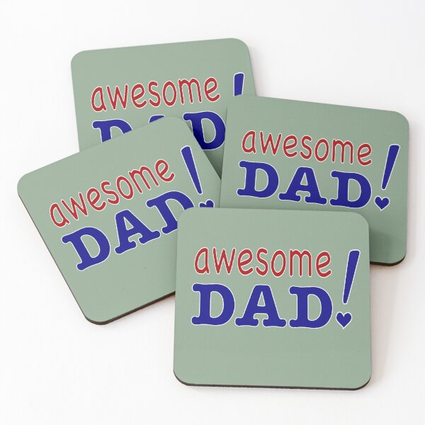 Item preview, awesome DAD! red and blue designed and sold by MaybeCoolLLC.