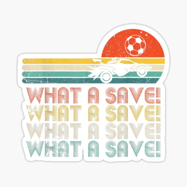 What a save Vintage Retro Rocket Soccer Car League T-Shirt Sticker