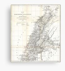 Vintage Map of Lebanon (1856) Canvas Print