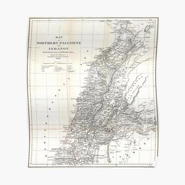 Carte vintage du Liban (1856) Poster