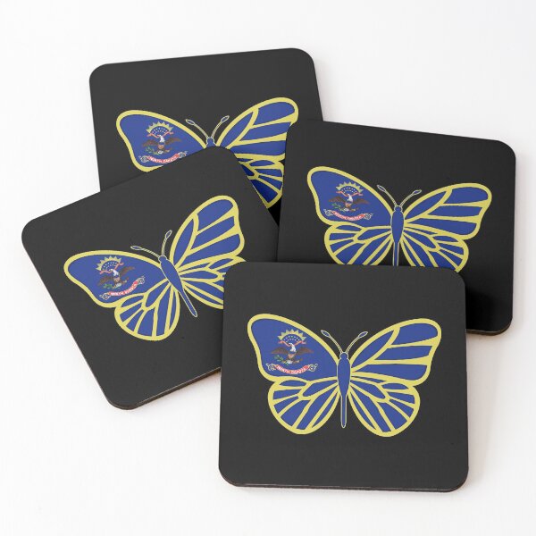 Item preview, State of North Dakota Flag Butterfly On Black designed and sold by Gsallicat.