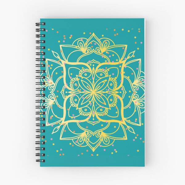 Item preview, Turquoise and gold floral mandala -flowers designed and sold by Mammanation.