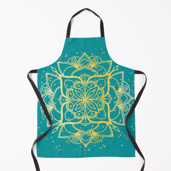 Item preview, Turquoise and gold floral mandala -flowers designed and sold by Mammanation.