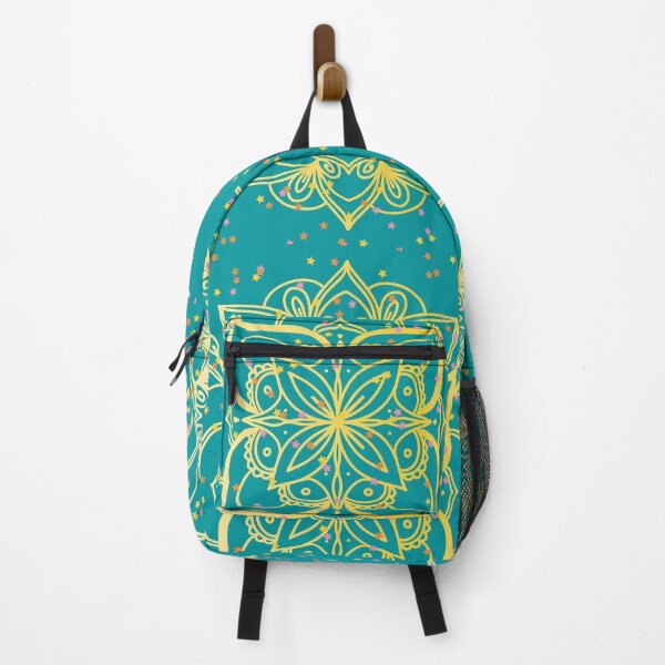 Item preview, Turquoise and gold floral mandala -flowers designed and sold by Mammanation.