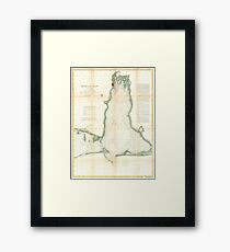 Vintage Map of Mobile Bay Alabama (1856) Framed Print