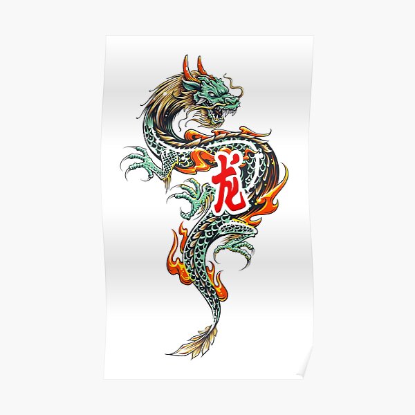 Poster Dragon Tattoo Redbubble