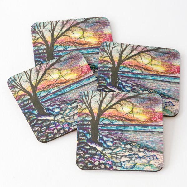 Item preview, Winter Sunset Over Lake Michigan designed and sold by 2MagicDenise.
