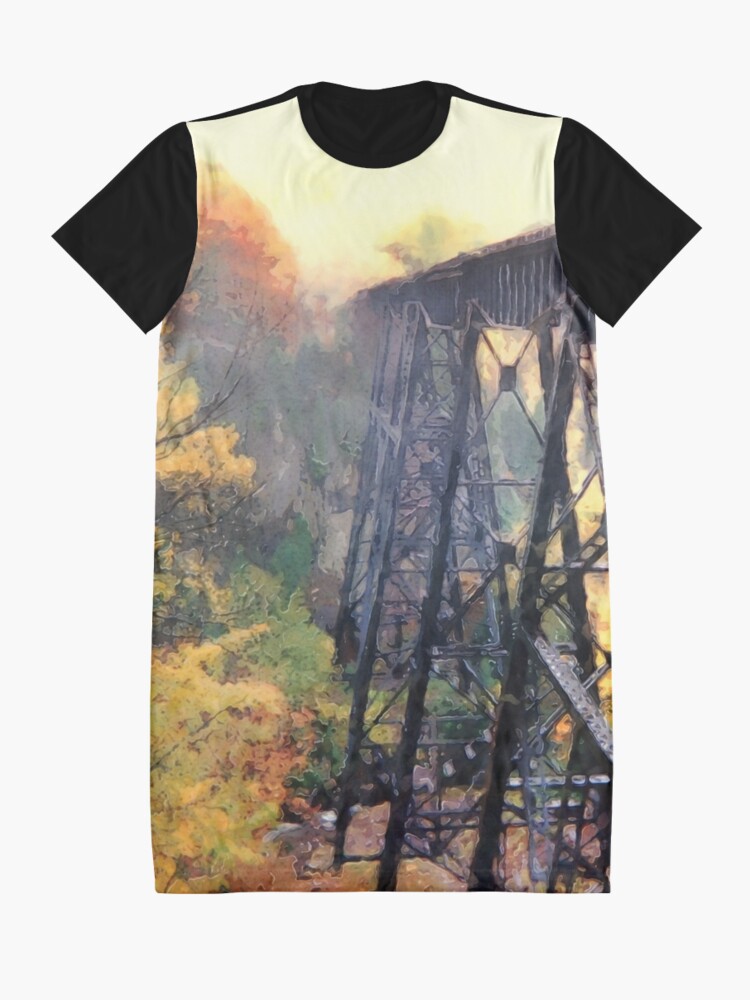 Alternate view of Upper Peninsula Train Trestle Graphic T-Shirt Dress