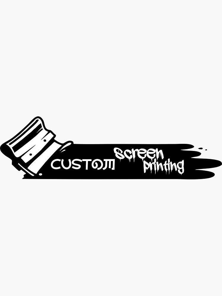 "screen printing logo" Sticker for Sale by AzkahnDesign Redbubble