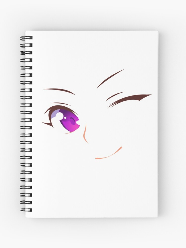 Cuaderno de espiral «Ojos de anime púrpura guiñando un ojo» de nescaritan24  | Redbubble