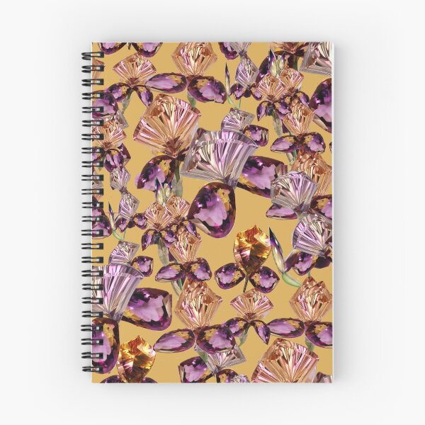Item preview, irises-precious stones, irises-crystals, mustard shade designed and sold by Maria Mihailova.