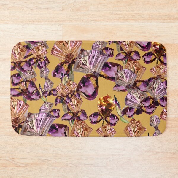 Item preview, irises-precious stones, irises-crystals, mustard shade designed and sold by Maria Mihailova.