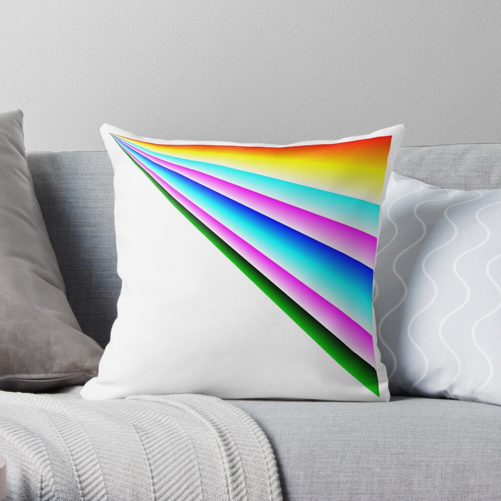 Rainbow Road: Linear Rainbow Throw Pillow