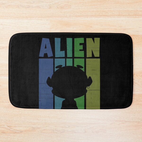 Item preview, Cute Alien silhouette on retro sunset background designed and sold by LaBellCreative.