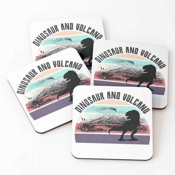 Item preview, Retro dinosaur and volcano vintage old design designed and sold by DesignsVault.