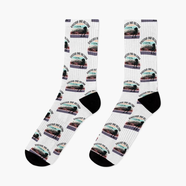Item preview, Retro dinosaur and volcano vintage old design designed and sold by DesignsVault.