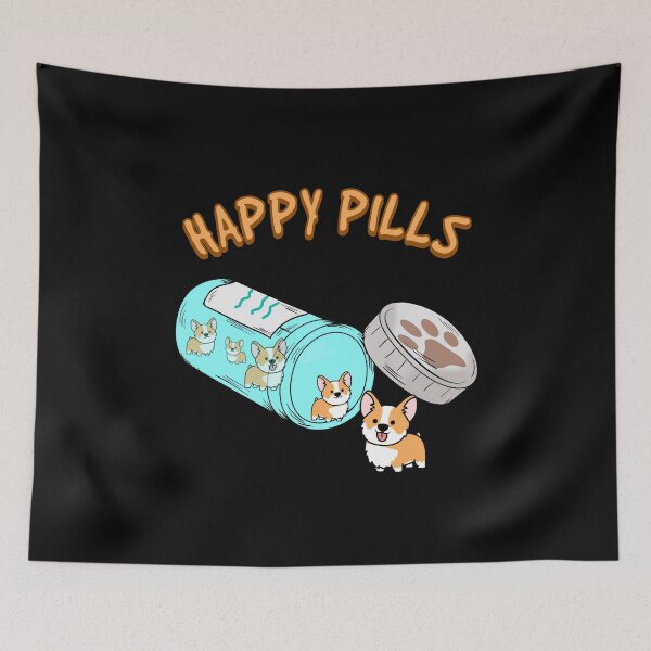 Item preview, Happy Pills Corgi designed and sold by designeclipse.