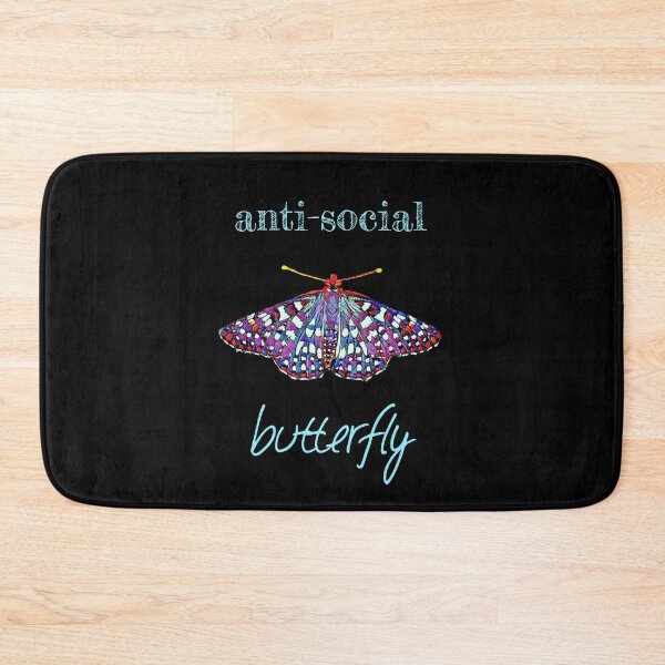 Item preview, Anti social butterfly, sarcastic, introvert, irreverent, humor, funny designed and sold by The Snarky  Psychologist.