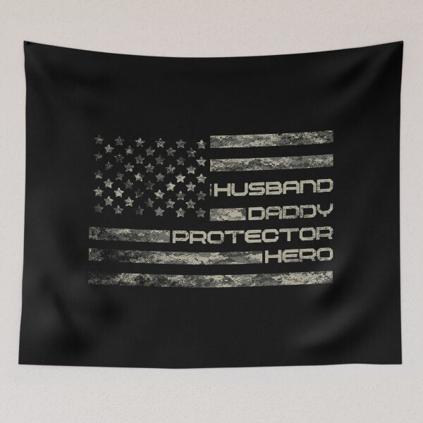Item preview, Husband Daddy Protector Hero American Flag Digital Camo Fathers Day  designed and sold by modernfamgear.