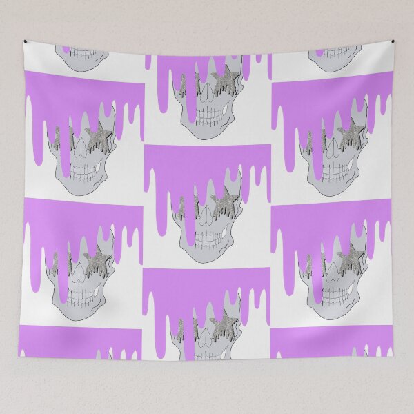 Item preview, purple drippy skull designed and sold by mollsdesignss.
