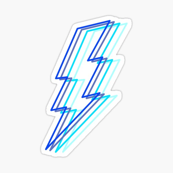 blue layered lighting bolt Sticker