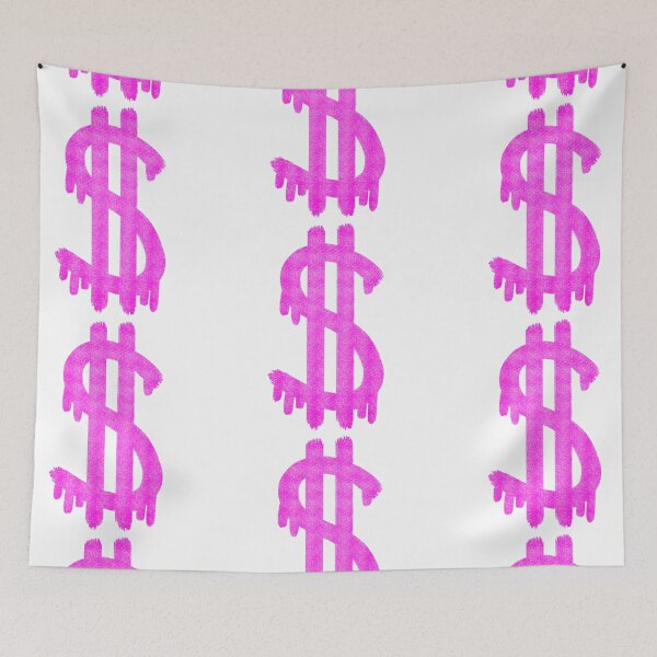 Item preview, pink glittery dollar sign designed and sold by mollsdesignss.