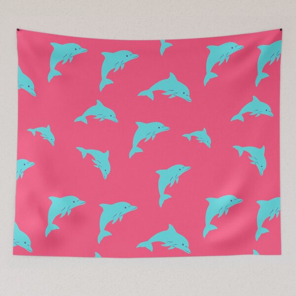 Item preview, Hot Pink Blue Dolphins designed and sold by LaurensFortune.