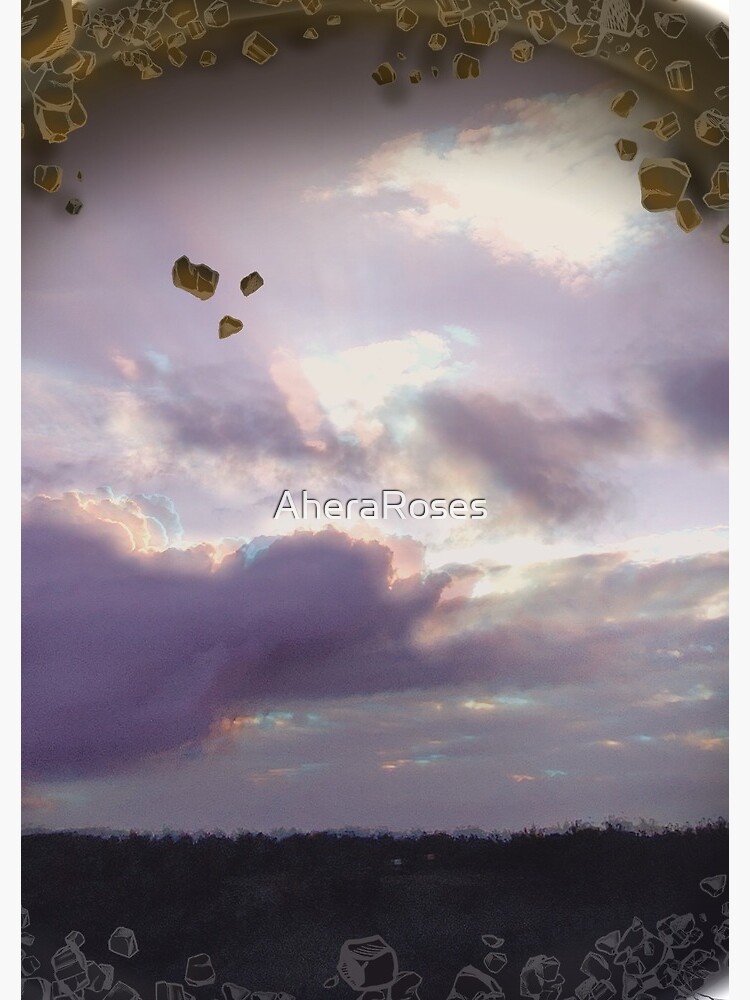Thumbnail 3 of 3, Journal, Cloudy Purple Sky with Rocky Frame and Glitched Effect designed and sold by AheraRoses.