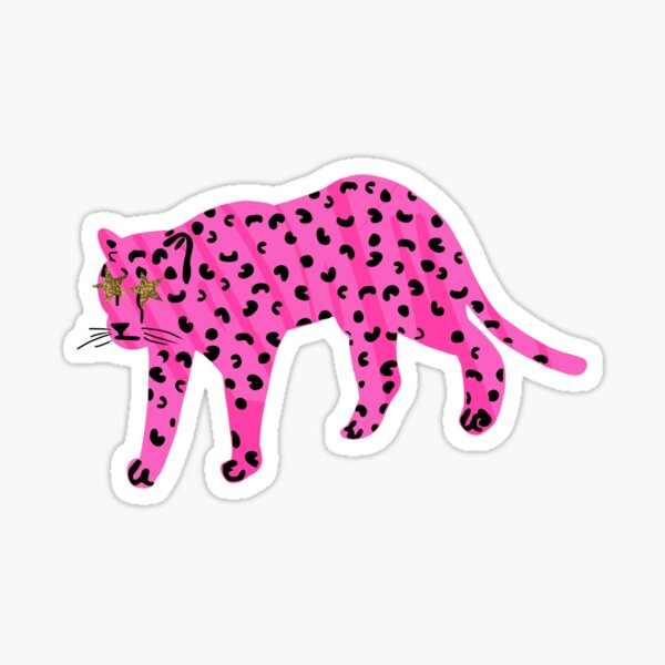 Item preview, neon pink star eyed leopard designed and sold by mollsdesignss.