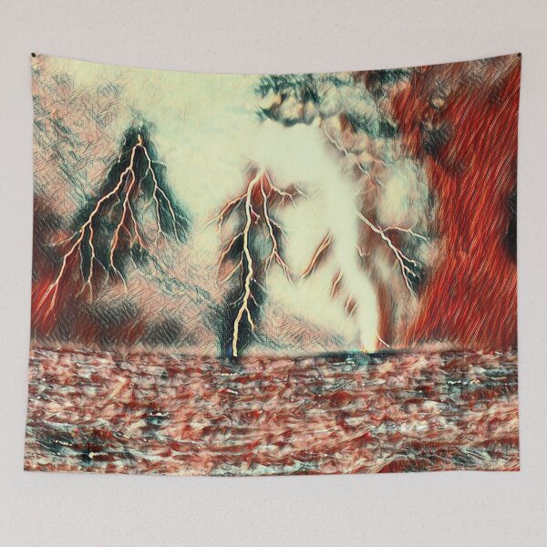 Item preview, GALATHI Red Ocean Lightning designed and sold by Galathi Designs.
