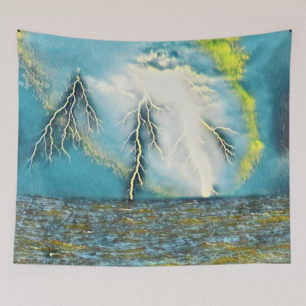 Item preview, GALATHI Green Ocean Lightning designed and sold by Galathi Designs.