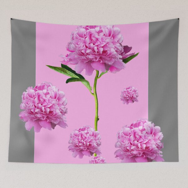 Item preview, CLASSIC PINK-GREY PINK PEONIES FLORAL ART designed and sold by sharlesart.