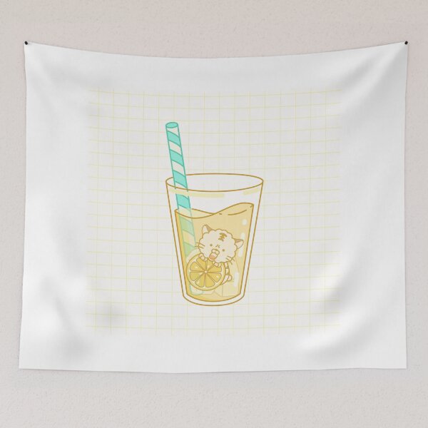 Item preview, Cute cat character in cool lemonade designed and sold by Planb StudioDesign.