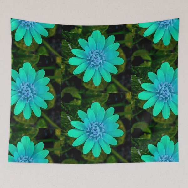 Item preview, Blue flower green background designed and sold by cizito.