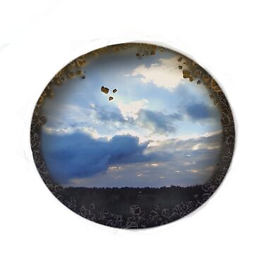 Artwork thumbnail, Blue Cloudy Sky with Simple Rocky Frame by AheraRoses