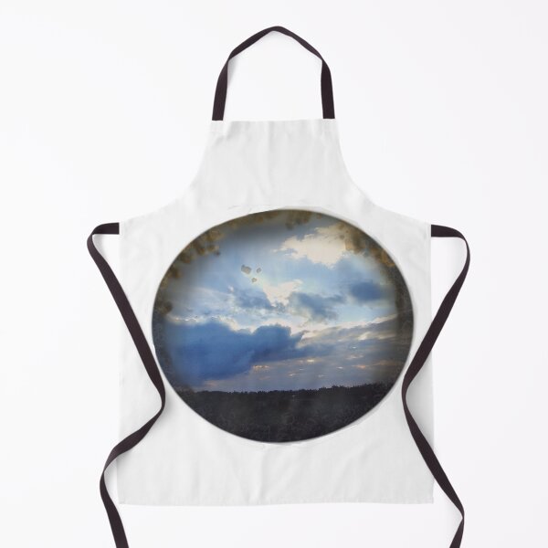 Cloudy Blue Sky Orb Apron