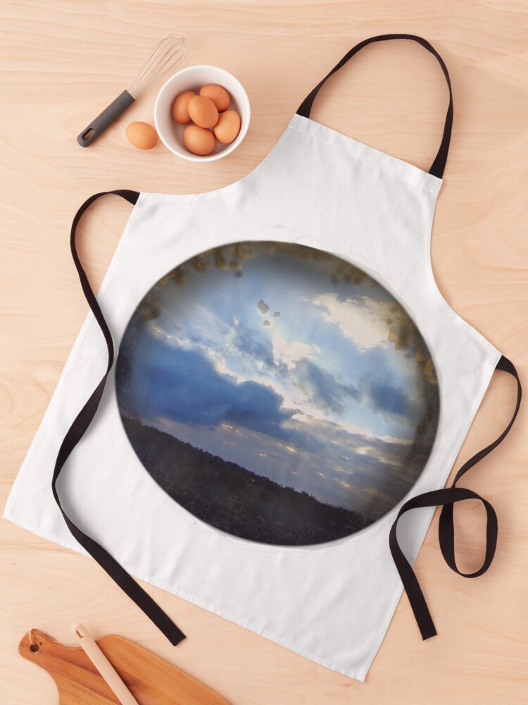 Thumbnail 1 of 6, Apron, Cloudy Blue Sky Orb designed and sold by AheraRoses.