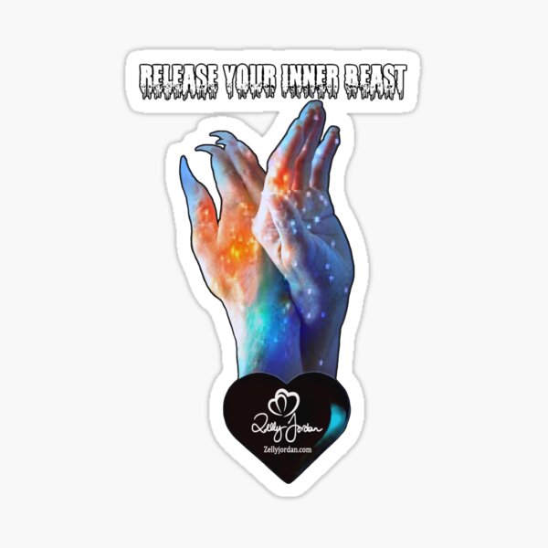 Sparkly RYIB Hands Picture with Black Heart and Logo Sticker