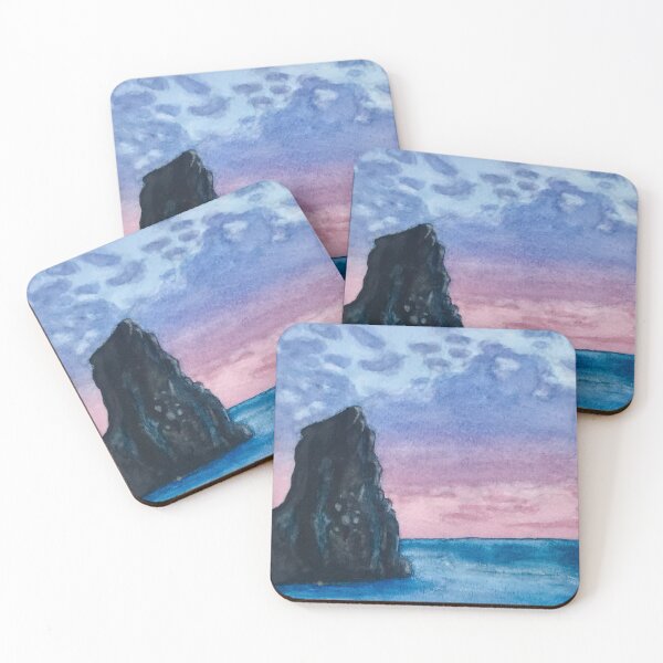 Item preview, Cloudy Ocean Sunrise Watercolor Painting  designed and sold by Lady-Lilac.