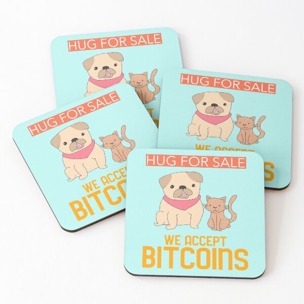 Item preview, Hug For Sale We Accept Bitcoins Dog And Cat designed and sold by DTEH.