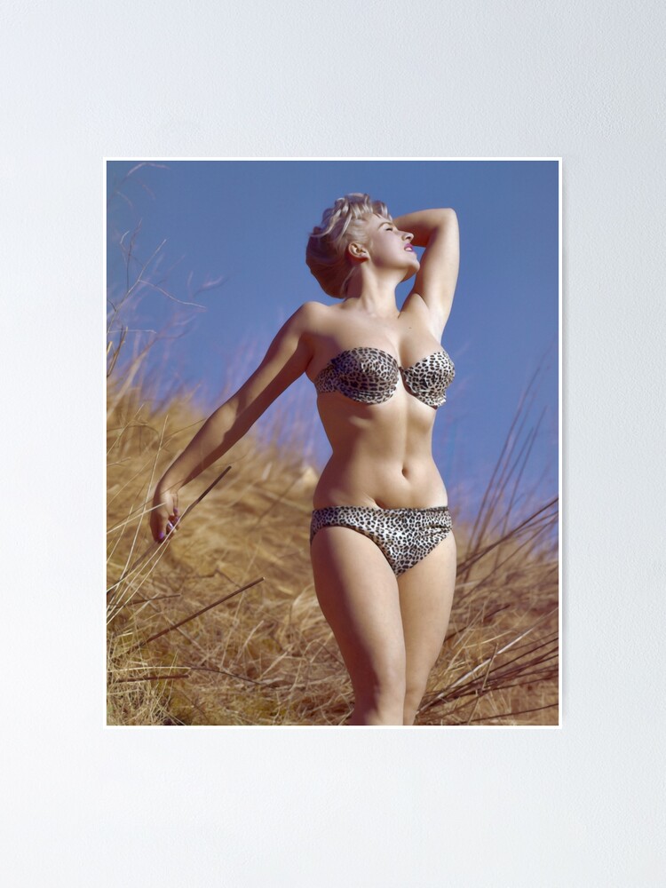 Platinum Blonde pinup in a Leopard bikini  Poster for Sale by