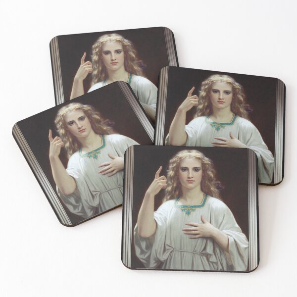 Item preview, Faith by Hugues Merle Black Border Fine Art Old Masters Reproductions designed and sold by Xzendor7 Digital Art Creations.